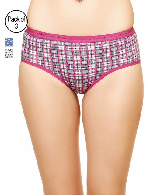 

Lady Lyka Pack of 3 Printed Hipster Briefs ABOUT-U-5, Pink