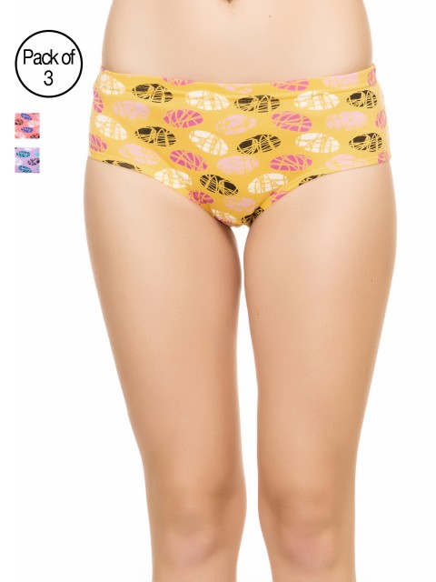 

Lady Lyka Pack of 3 Printed Hipster Briefs HAZULNUT-36, Multi