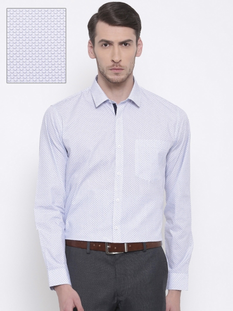 

Van Heusen Men White & Blue Slim Fit Printed Formal Shirt