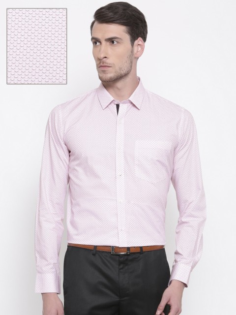 

Van Heusen Men Pink Slim Fit Printed Formal Shirt