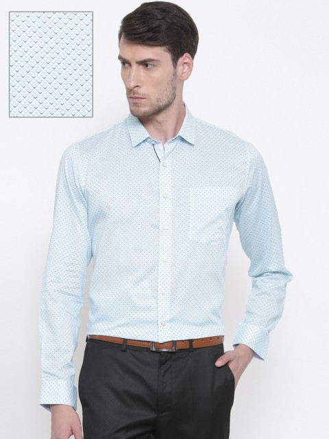 

Van Heusen Men Blue & White Slim Fit Printed Formal Shirt