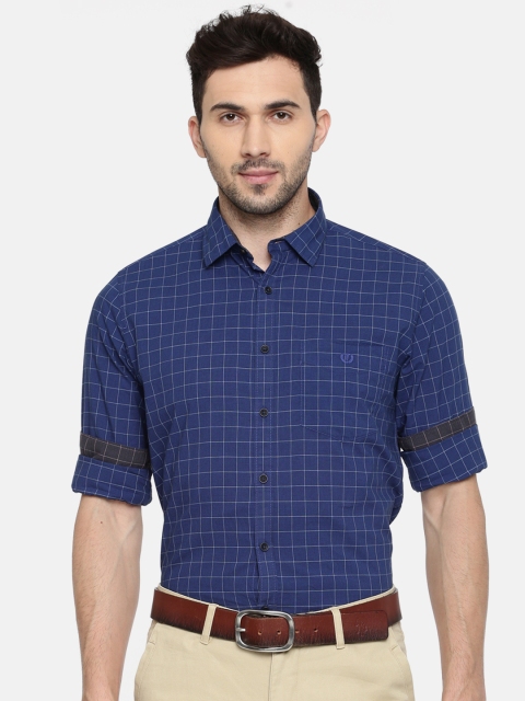 

Van Heusen Sport Men Blue Regular Fit Checked Casual Shirt