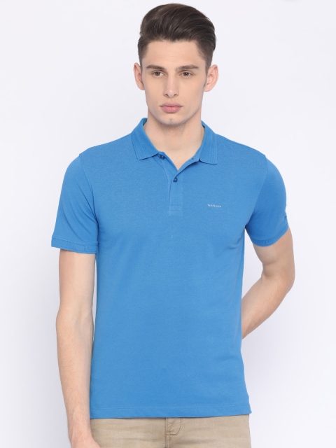 

Van Heusen Men Blue Solid Polo Collar T-shirt