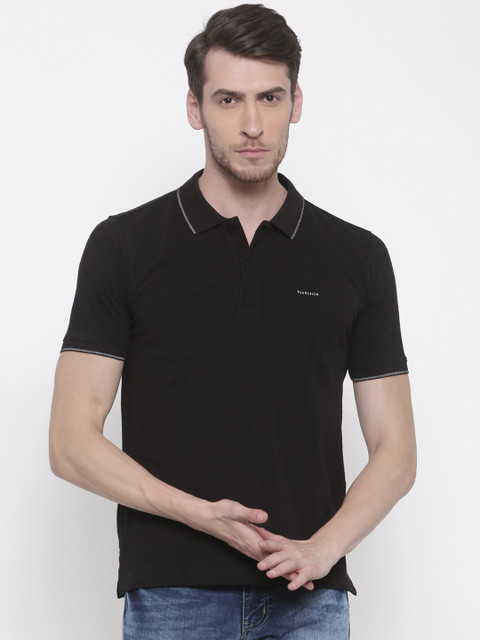 

Van Heusen Men Black Solid Polo Collar T-shirt