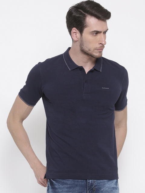 

Van Heusen Men Navy Solid Polo Collar T-shirt, Navy blue