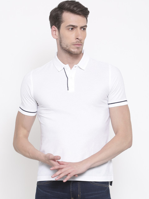 

Van Heusen Sport Men White Solid Polo Collar T-shirt