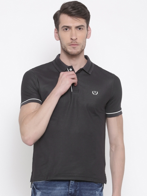 

Van Heusen Sport Men Black Solid Polo Collar T-shirt