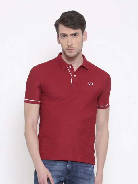 

Van Heusen Sport Men Red Solid Polo Collar T-shirt