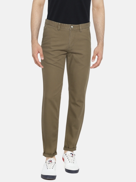 

Van Heusen Sport Men Olive Green Slim Fit Solid Regular Trousers