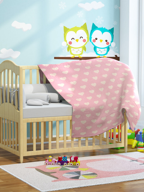 

Pluchi Pink Conversational Print AC Room 400 GSM Baby Blanket