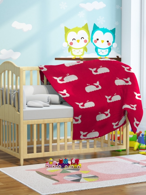

Pluchi Red Printed AC Room 400 GSM Baby Blanket