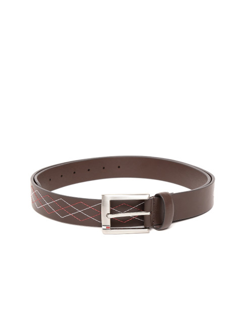 

Tommy Hilfiger Men Brown Leather Thread-Work Belt