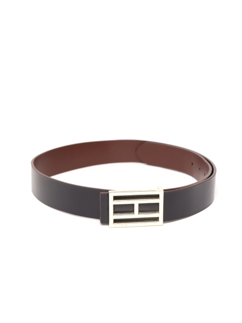 

Tommy Hilfiger Men Navy Blue & Brown Leather Reversible Belt