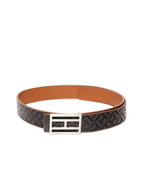 

Tommy Hilfiger Men Black Leather Textured Belt