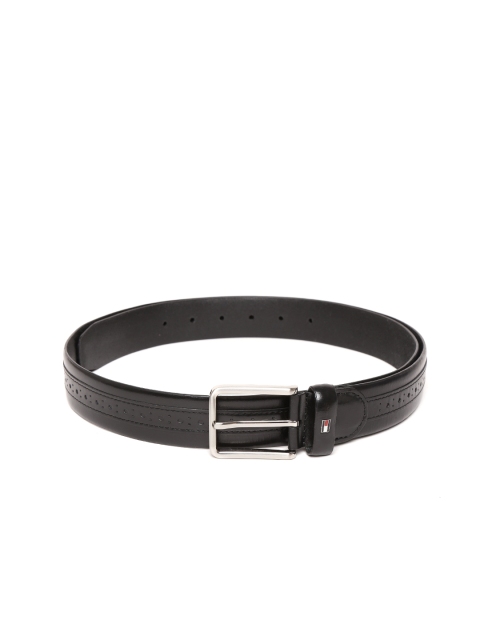 

Tommy Hilfiger Men Black Genuine Leather Textured Belt