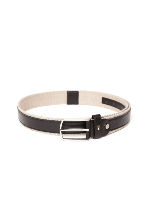 

Tommy Hilfiger Men Black & Beige Solid Belt