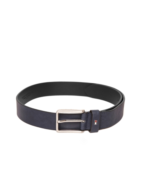 

Tommy Hilfiger Men Navy Leather Solid Belt, Navy blue