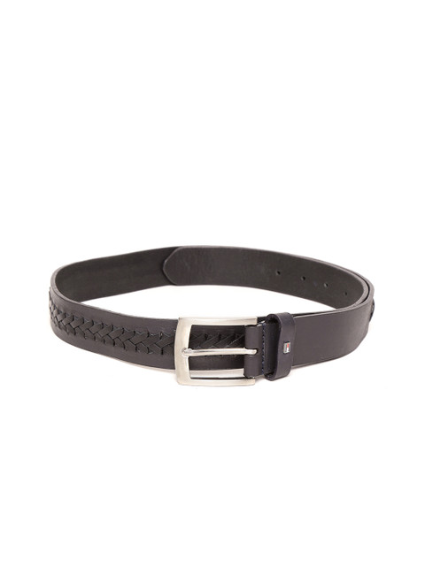 

Tommy Hilfiger Men Navy Blue Braided Leather Belt
