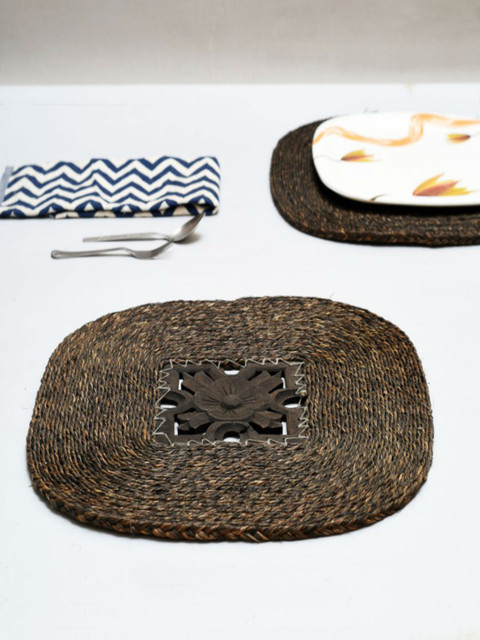 

Unravel India Brown Textured Wood Set