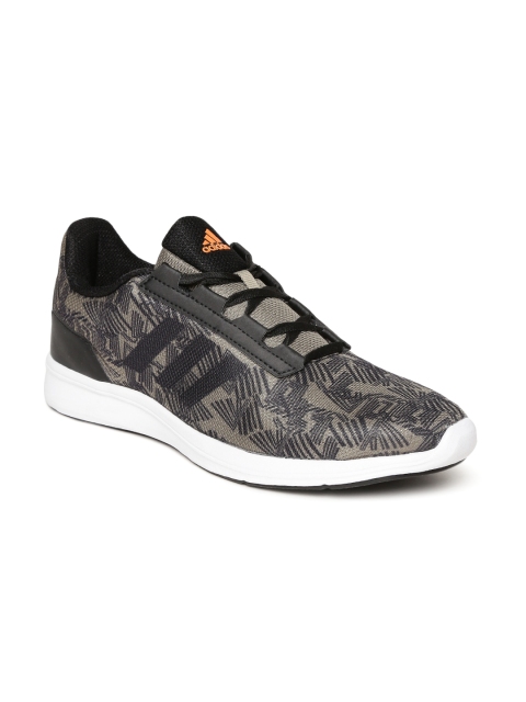 

ADIDAS Men Olive Green & Navy Adipacer 2.0 Printed Running Shoes