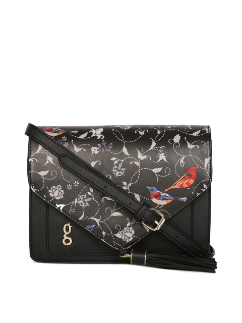 

Global Desi Black Printed Sling Bag