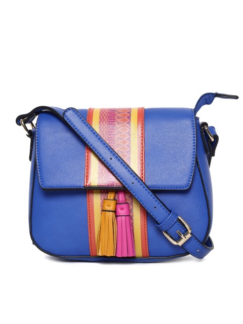 

Global Desi Blue & Mustard Printed Sling Bag
