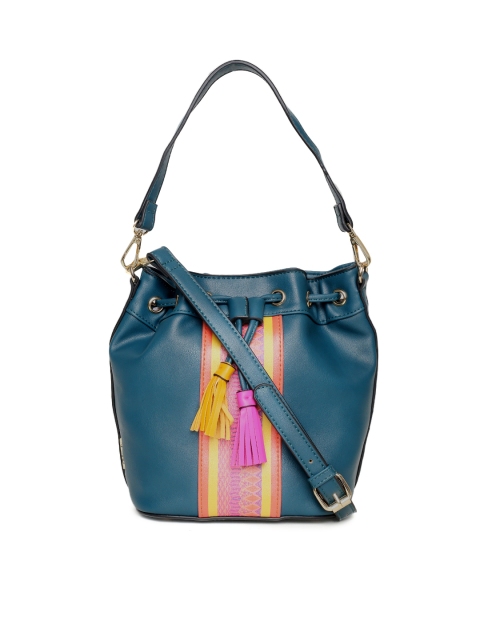 

Global Desi Teal Striped Shoulder Bag