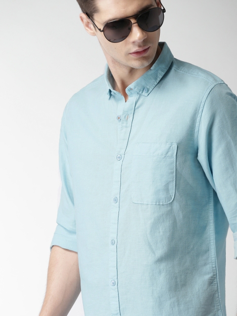 

Mast & Harbour Men Blue Slim Fit Solid Casual Shirt