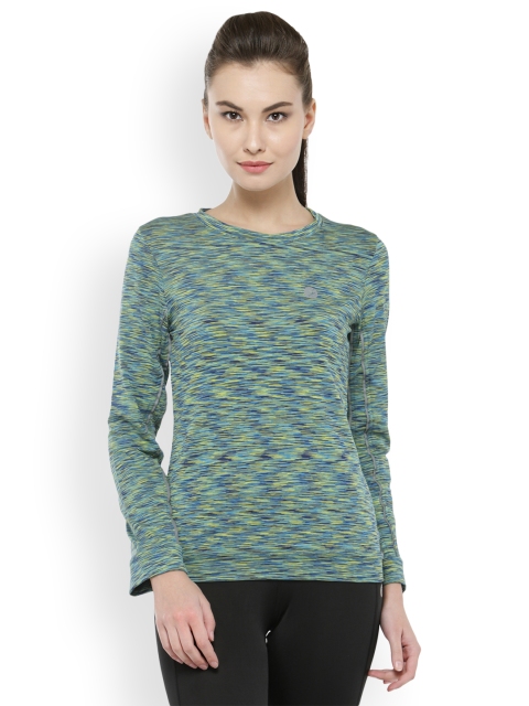 

BUKKUM Women Blue & Green Self Design Sweatshirt