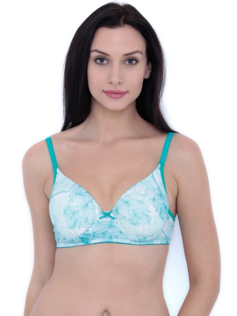 

Inner Sense Green Printed Underwired Lightly-Padded Push-Up Bra ISB046A