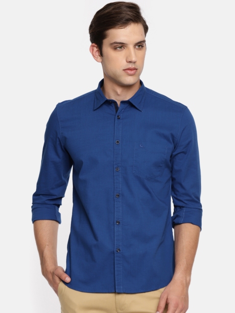 

Parx Men Blue Slim Fit Solid Casual Shirt