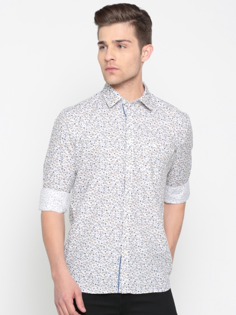 

Parx Men White Slim Fit Printed Casual Shirt