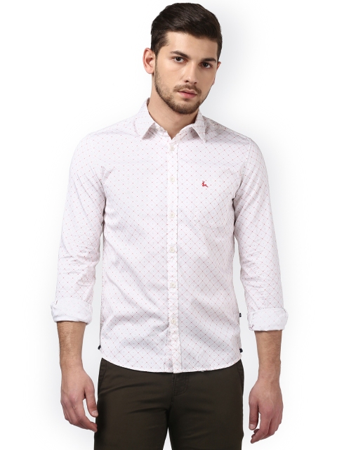 

Parx Men White & Red Slim Fit Solid Casual Shirt