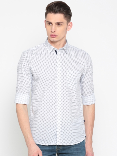 

Parx Men White Slim Fit Printed Casual Shirt