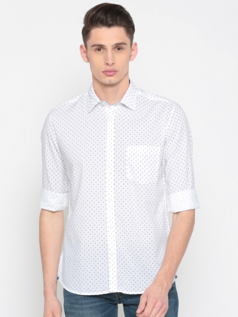 

Parx Men White Slim Fit Printed Casual Shirt