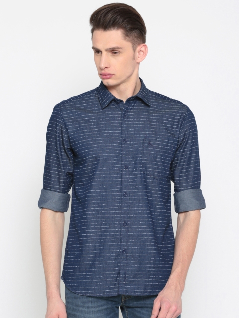 

Parx Men Blue Slim Fit Striped Casual Shirt