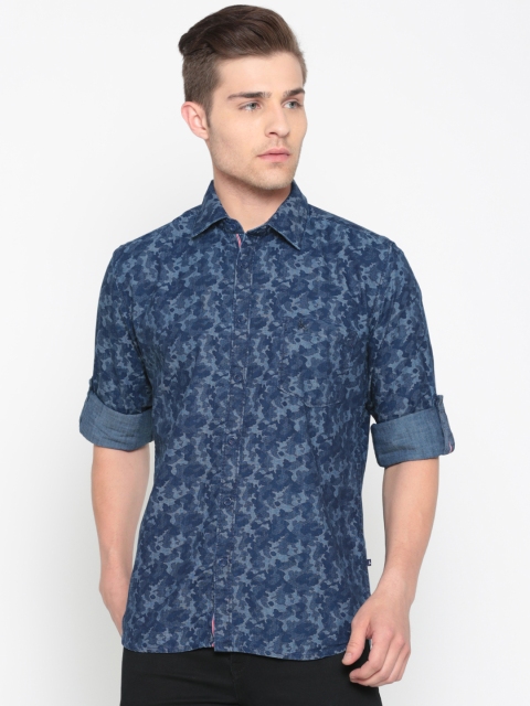 

Parx Men Blue Slim Fit Printed Casual Shirt