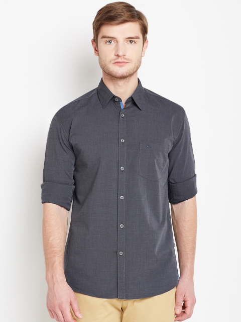 

Parx Men Charcoal Grey Slim Fit Solid Casual Shirt
