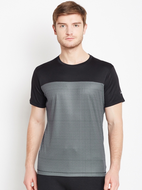 

Parx Men Black & Charcoal Grey Printed Round Neck T-shirt