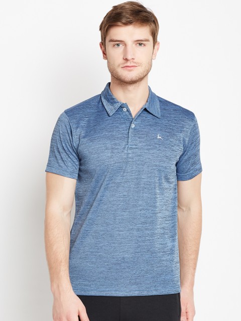 

Parx Men Blue Solid Polo Collar T-shirt