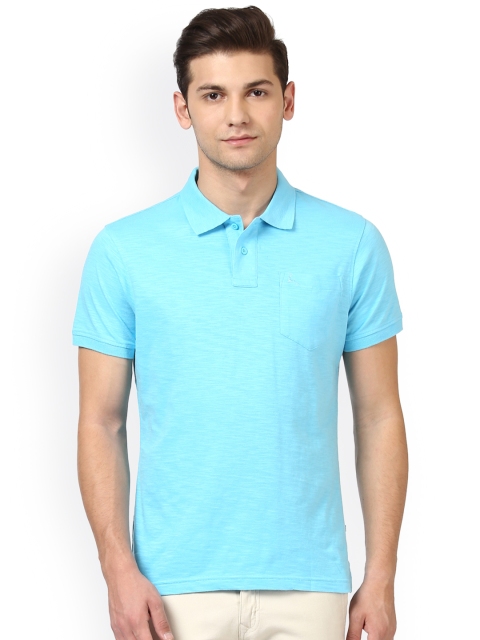 

Parx Men Blue Solid Polo Collar T-shirt