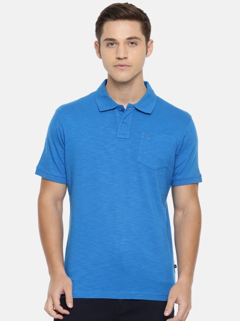 

Parx Men Blue Solid Polo Collar T-shirt