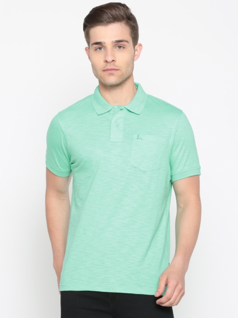 

Parx Men Green Solid Polo Collar T-shirt