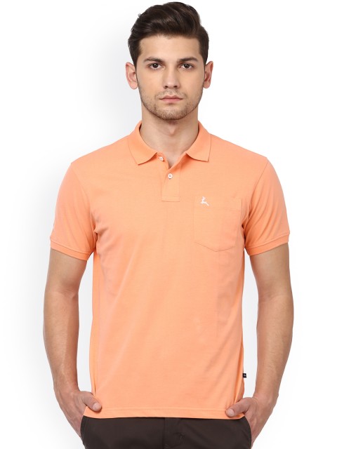 

Parx Men Orange Solid Polo Collar T-shirt