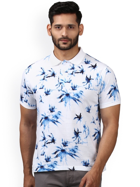 

Parx Men White Printed Polo Collar T-shirt