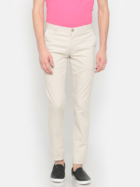 

Parx Men Beige Lowell Tapered Fit Solid Chinos