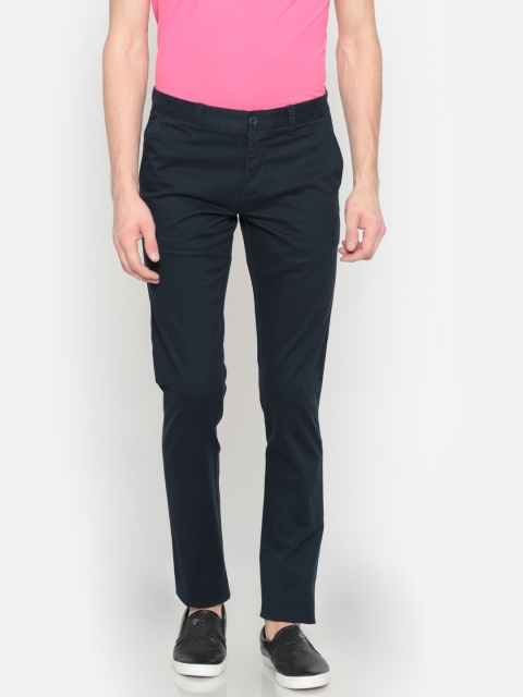 

Parx Men Navy Blue Lowell Tapered Fit Solid Chinos