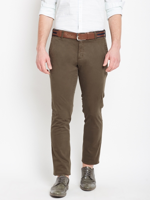 

Parx Men Olive Green Regular Fit Solid Chinos