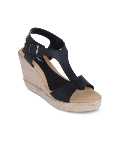 

Sherrif Shoes Women Black Solid Sandals