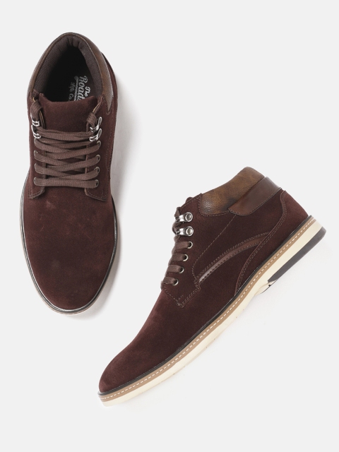 

Roadster Men Brown Solid Synthetic Mid-Top Derbys